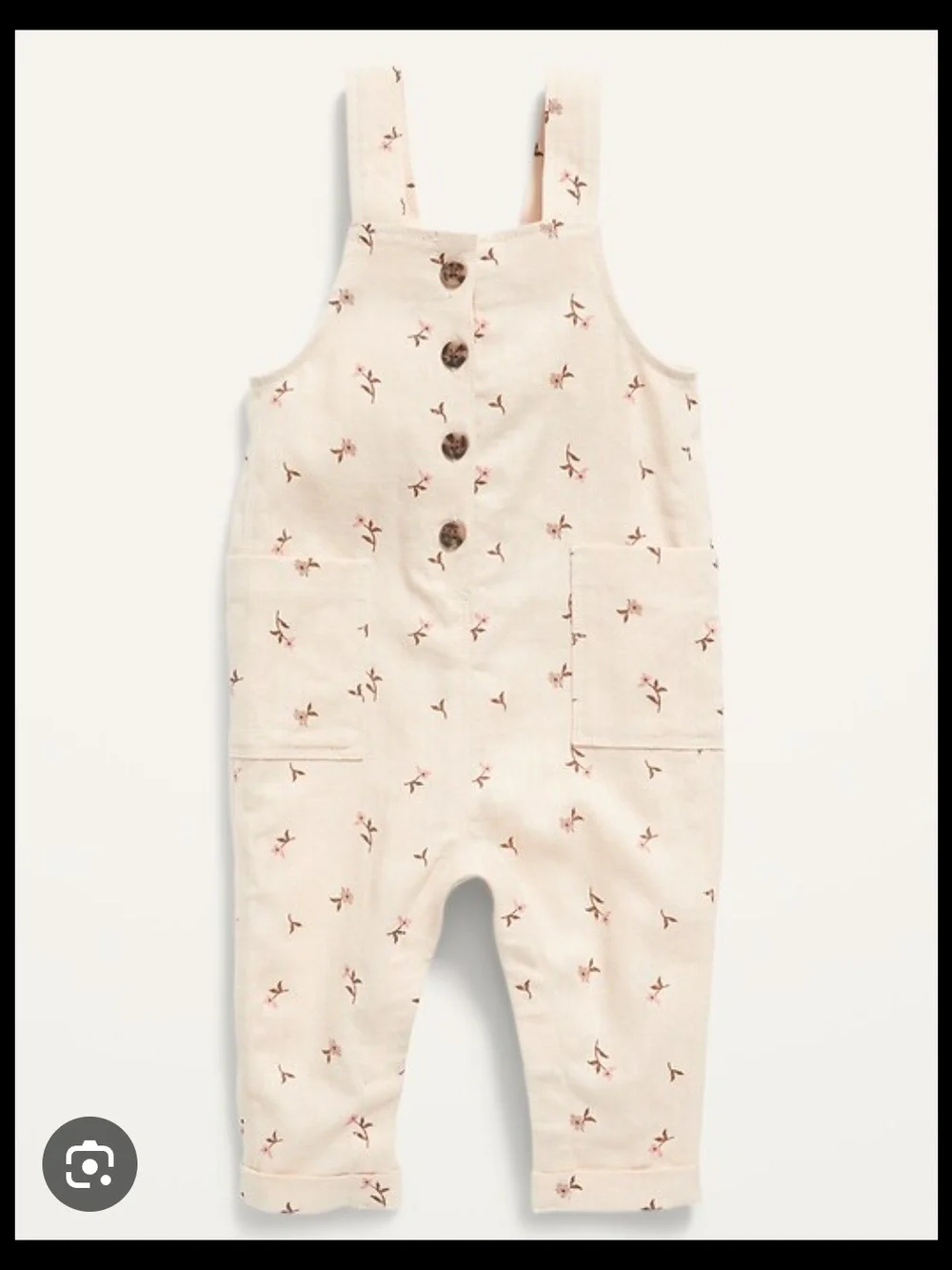 Old Navy Cream Floral Button-Front Jacket & Overall Set